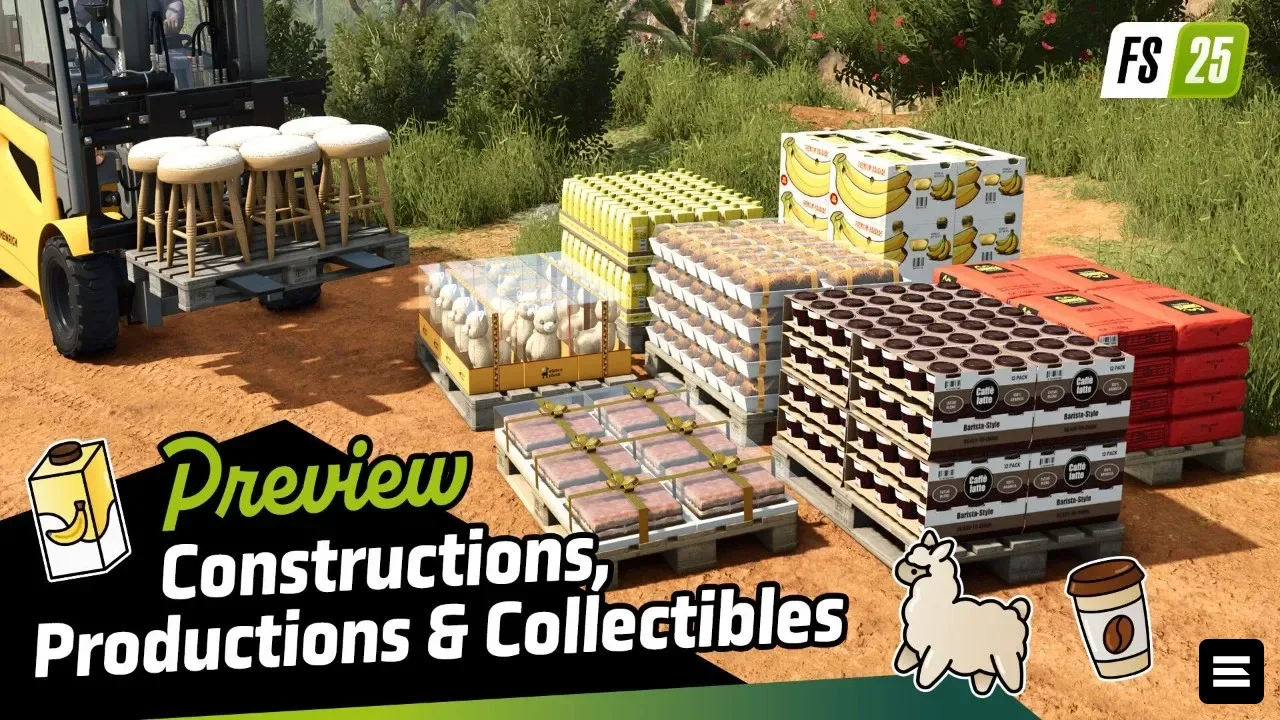 Farming Simulator 25 получит дополнение Beans & Alpacas с кофе, бананами и шерстью