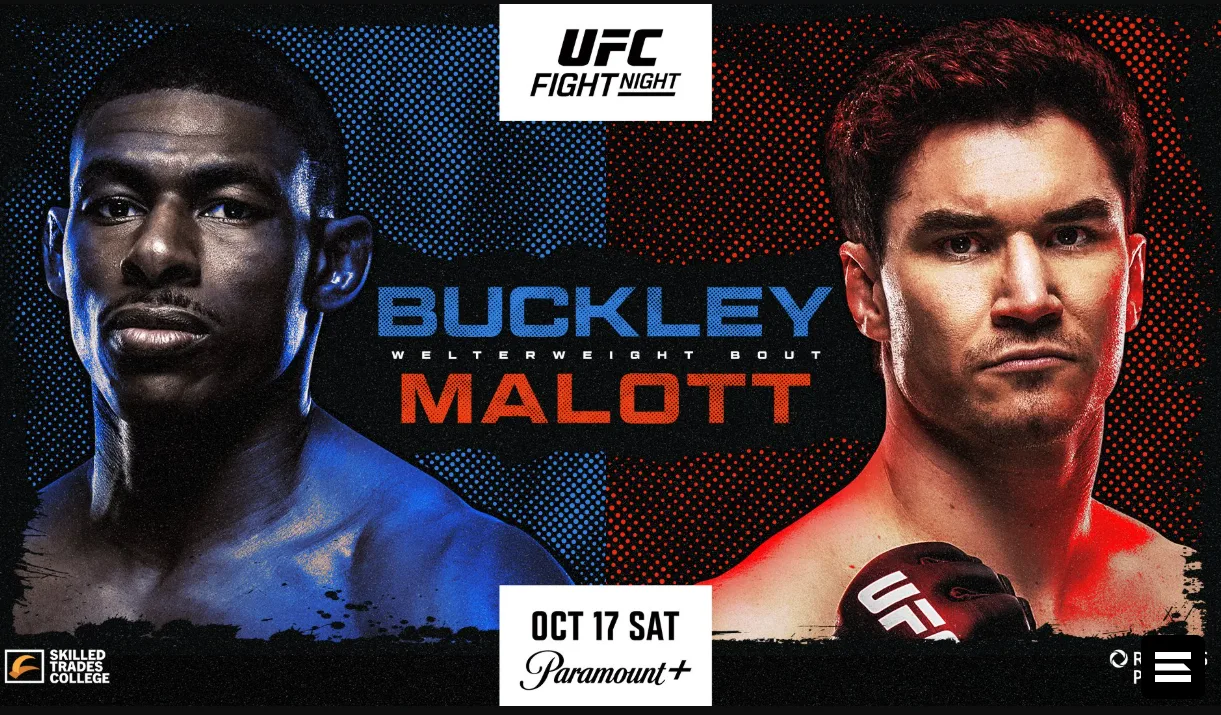 UFC Edmonton: Бакли против Малотта — прямая трансляция