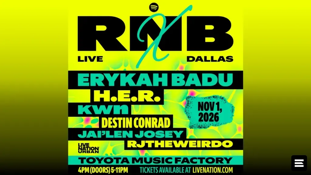 Spotify и Live Nation запускают фестиваль RNB X Live в Далласе