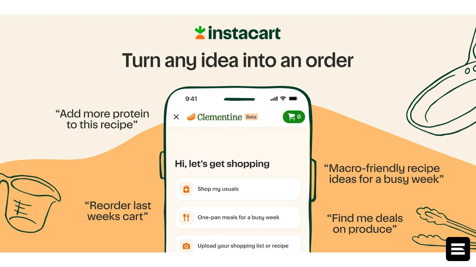 Instacart запустила AI-ассистента Clementine для помощи с покупками