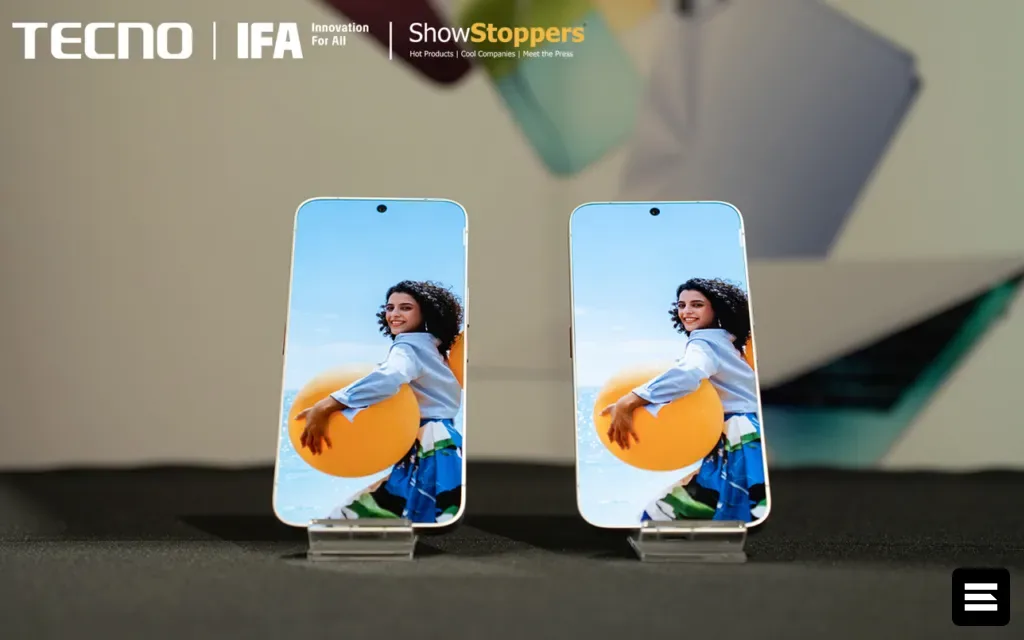 TECNO на IFA 2026 показала безрамочный концепт-смартфон и Camon Slim 5G