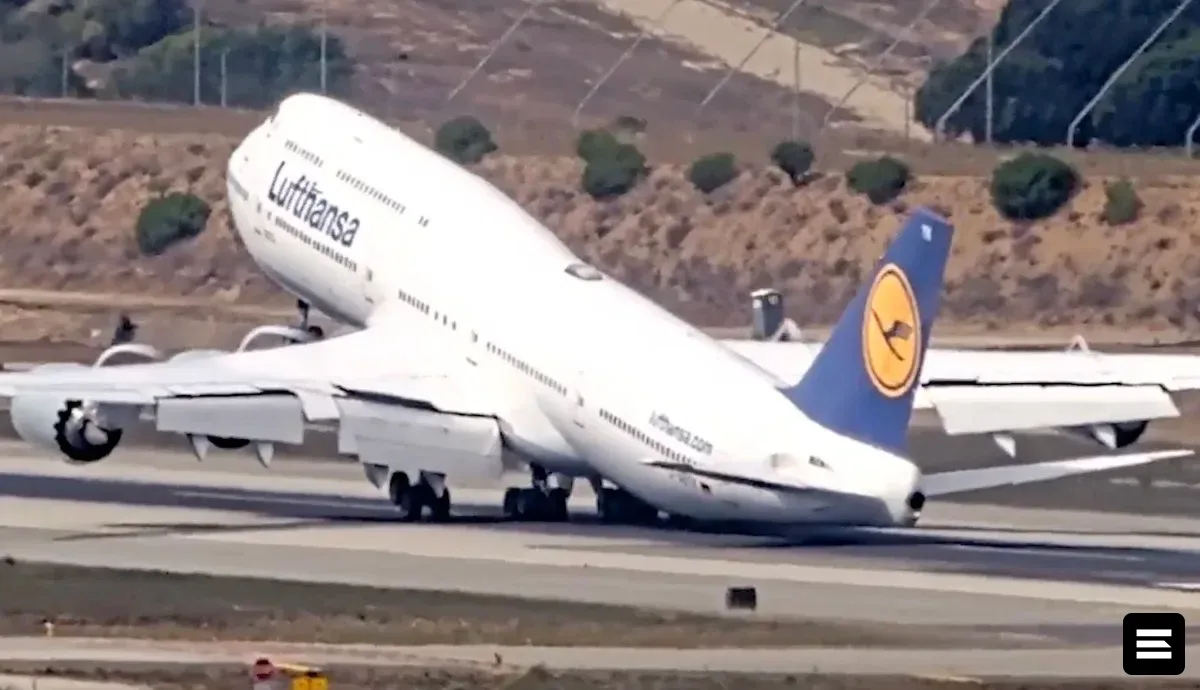 Lufthansa Boeing 747 выполнил go-around в Лос-Анджелесе