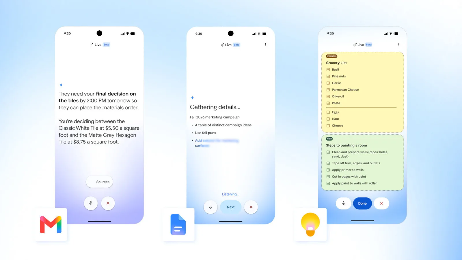 Google добавил голосовые функции на базе ИИ в Gmail, Docs и Keep