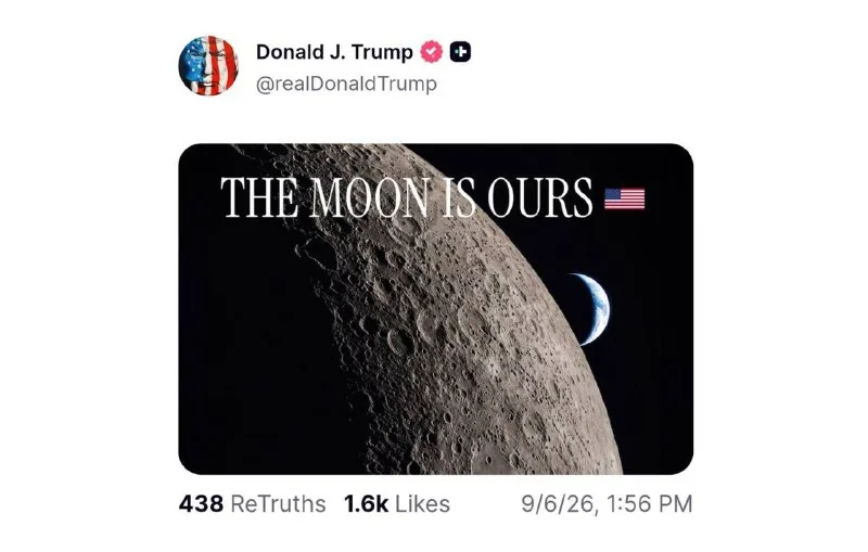 Трамп назвал Луну «нашей» в публикации на Truth Social