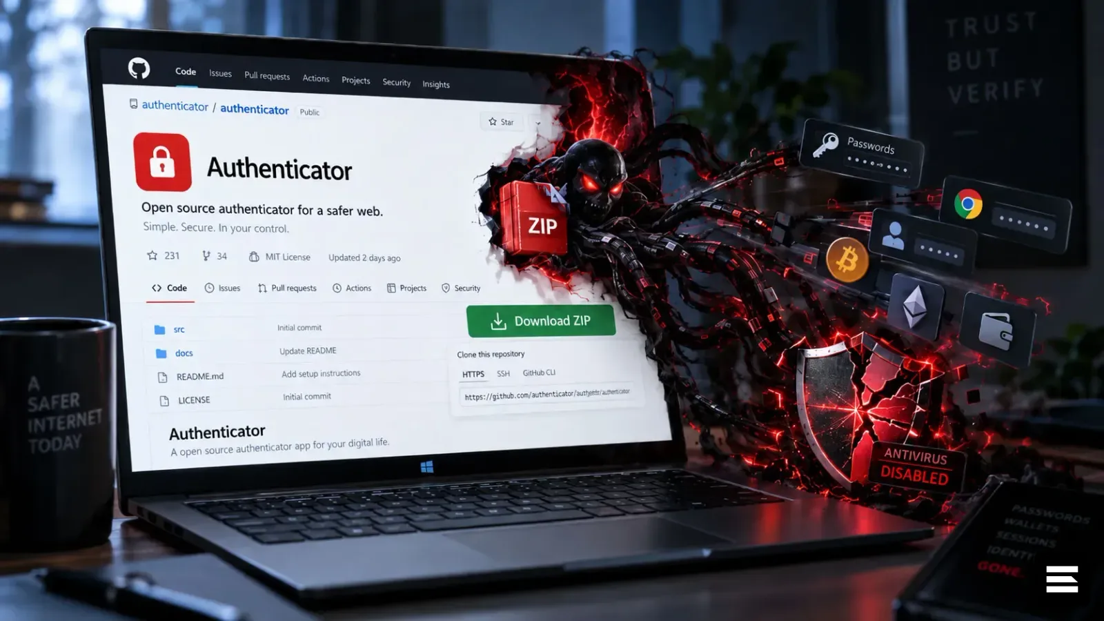 Мошеннические репозитории с поддельным аутентификатором LastPass распространяют вредоносное ПО