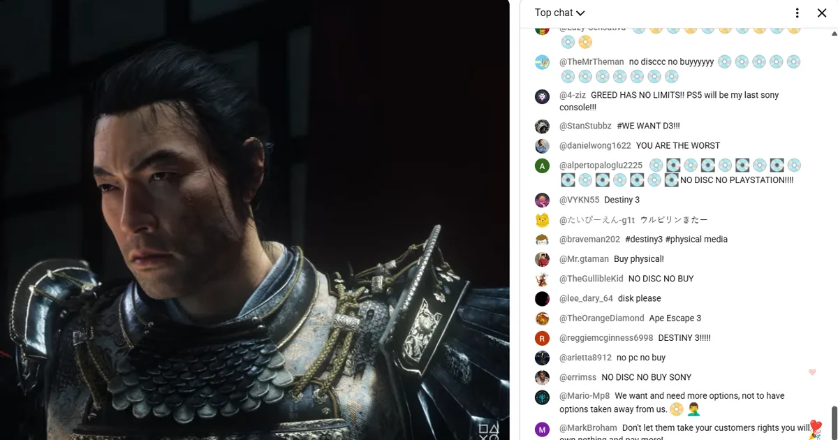 Зрители State of Play снова засыпали чат требованиями вернуть диски и вернуть Destiny