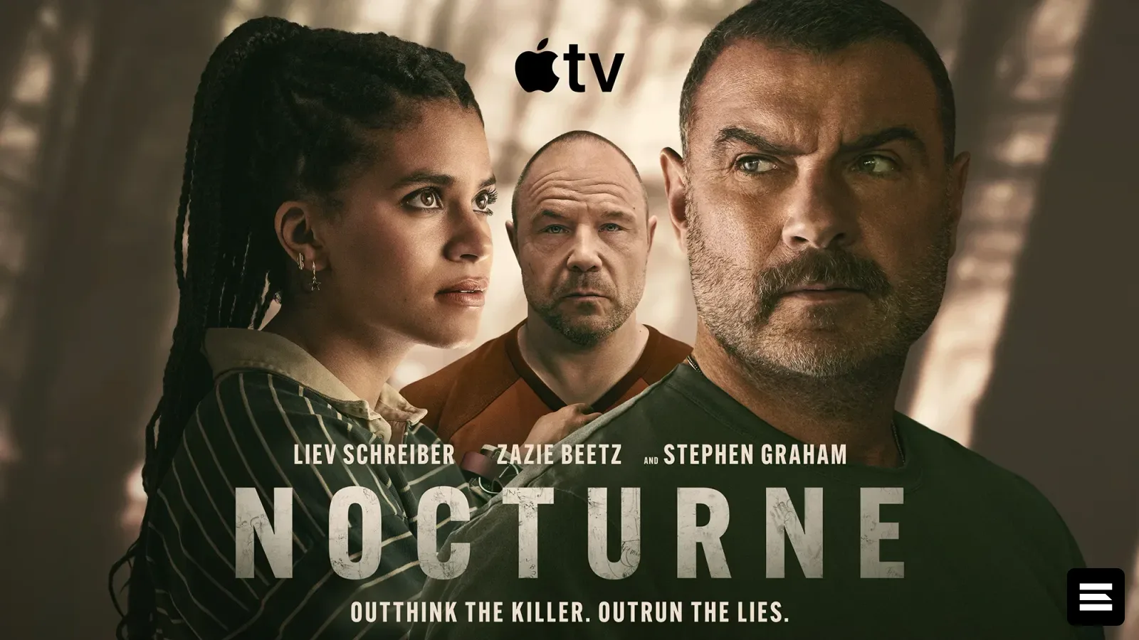 Liev Schreiber и Zazie Beetz в триллере «Ноктюрн» от Apple TV+