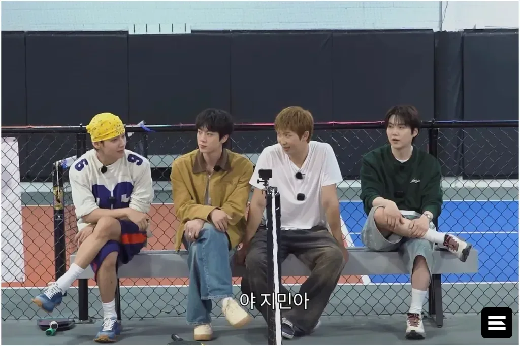 BTS — турнир по пиклболу в эпизоде «Run BTS 2.0»