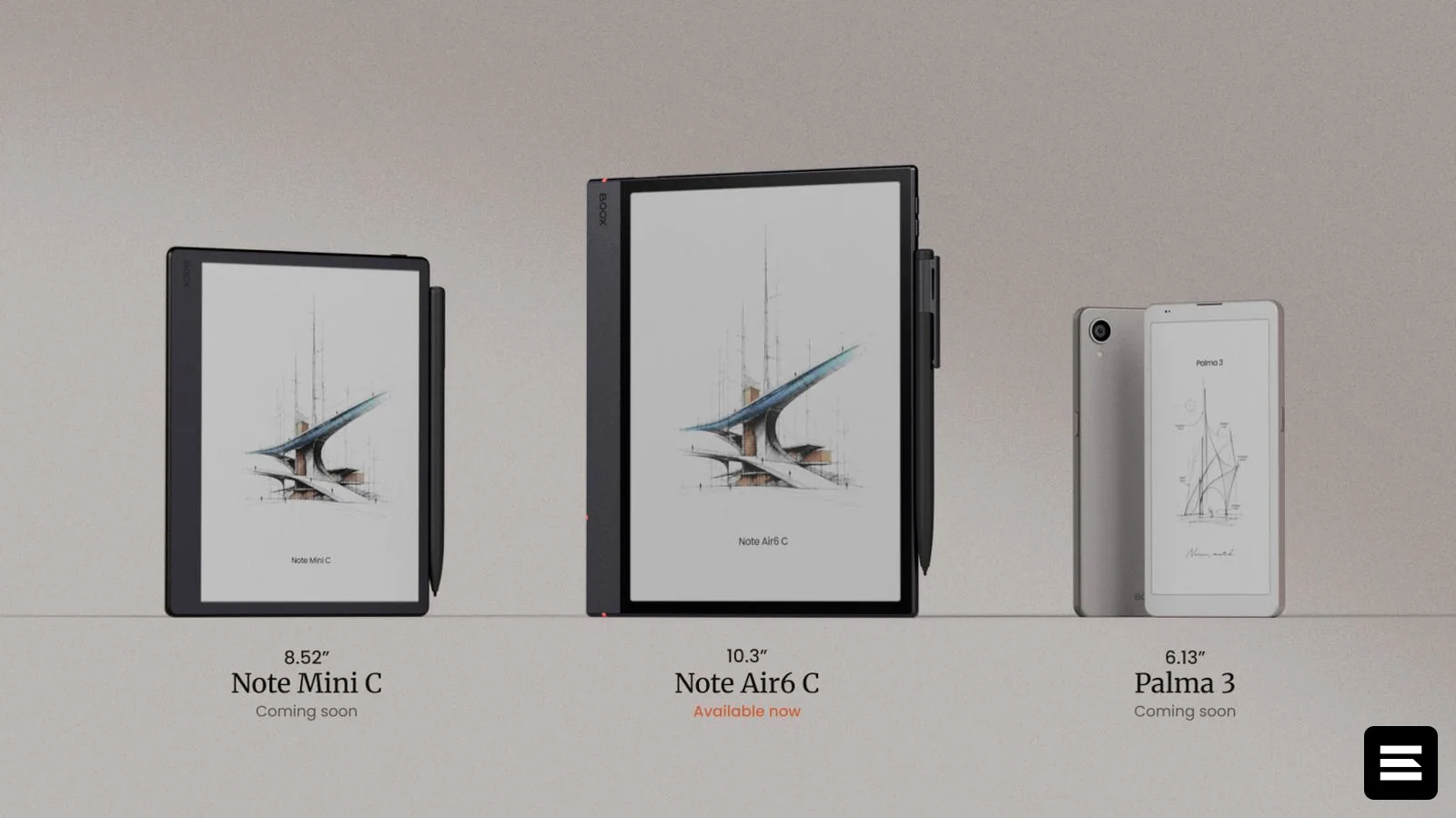 Boox представила три новых устройства на E Ink, включая Palma 3